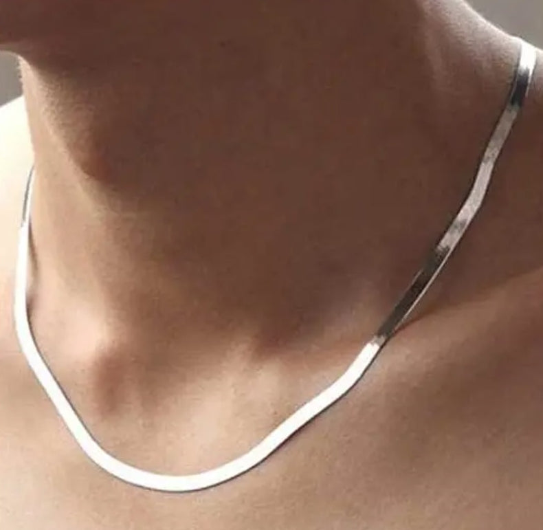 Herringbone Chain (White Gold)